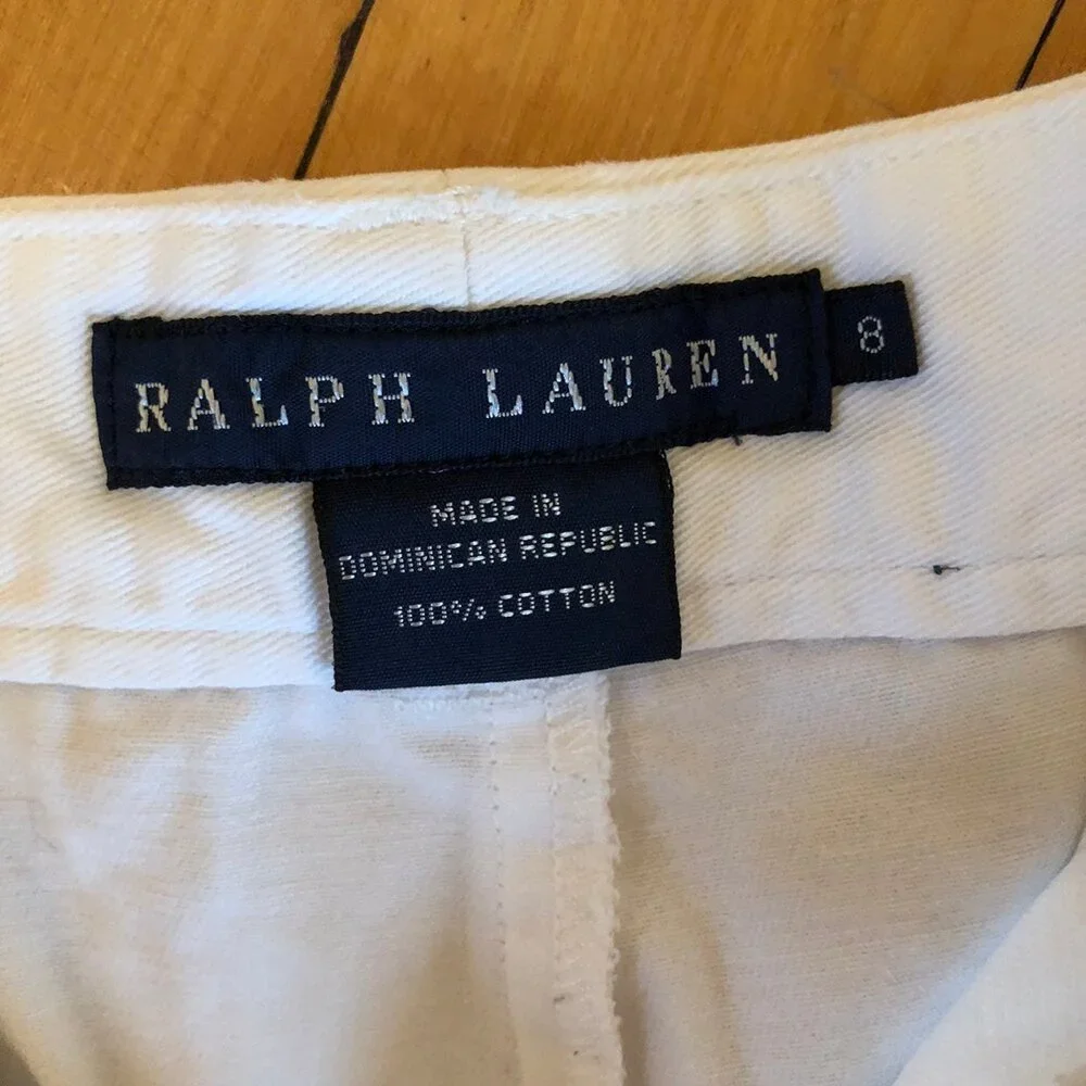RALPH LAUREN BLUE LABEL SIZE 8 WHITE COTTON CHINO EVERY DAY SHORTS